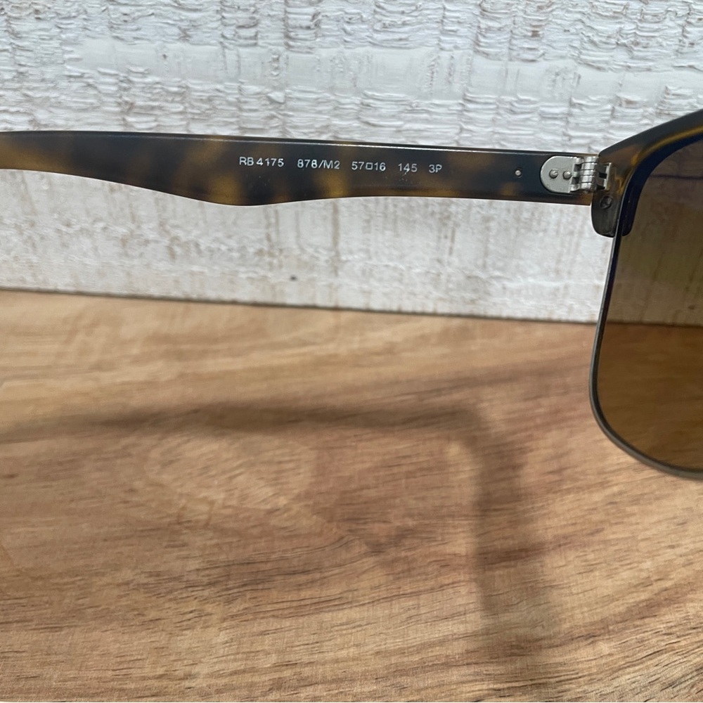 RAY BAN Clubmaster RB4175 Matte Havana Oversized Square Oval Sunglass 57-16-145 - Picture 9 of 16